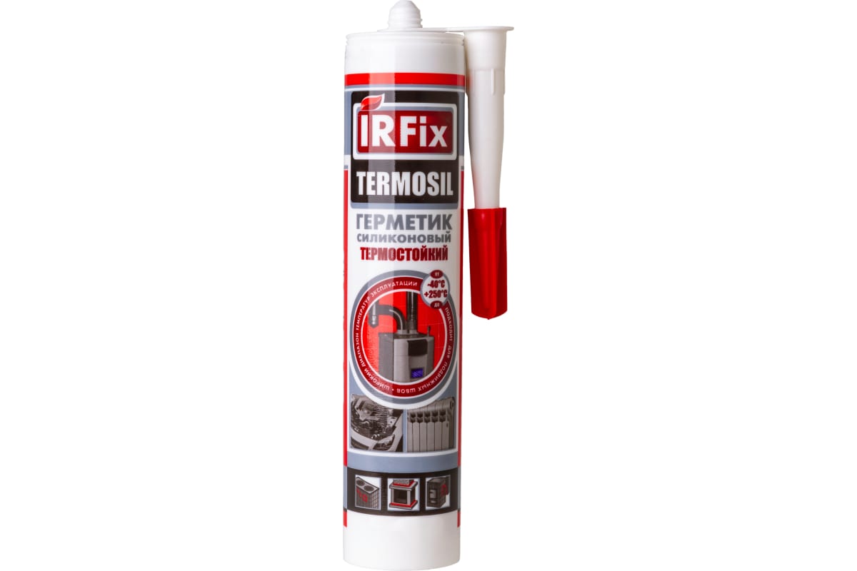 Высокотемпературный силиконовый герметик IRFIX TERMOSIL красный, 310 мл 20019