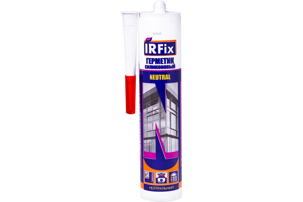Силиконовый нейтральный герметик IRFIX белый 310 мл 20017