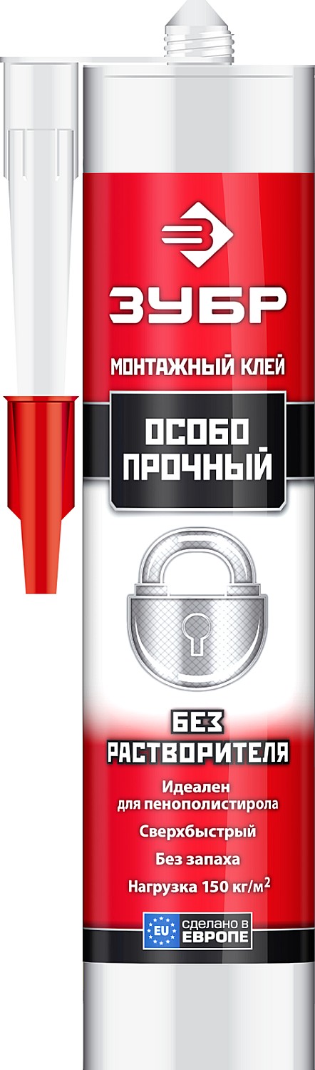 Клей монтажный ЗУБР, особопрочный, без растворителей, 300мл