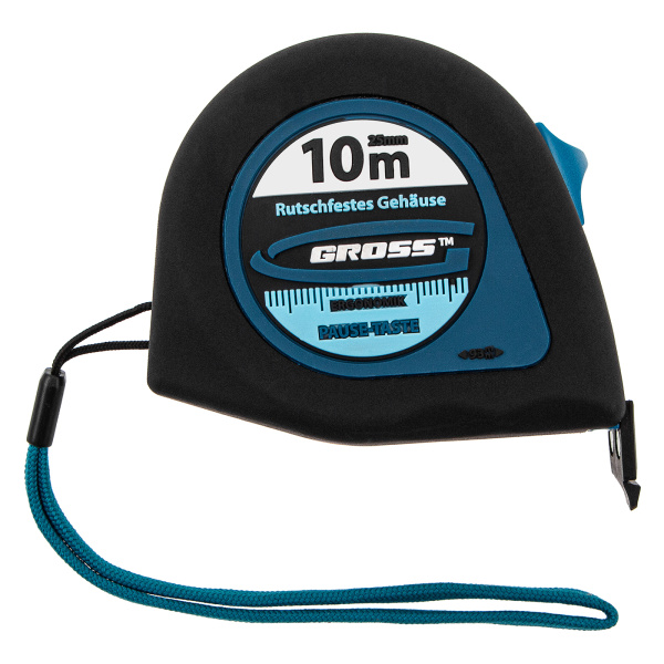 Рулетка "Ergonomisch",10 м x 25 мм,магнитный обрезиненный зацеп Gross цена