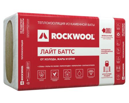 Утеплитель Rockwool Лайт Баттс 1000х600х50 мм 6м2 0.3 м3 10 плит