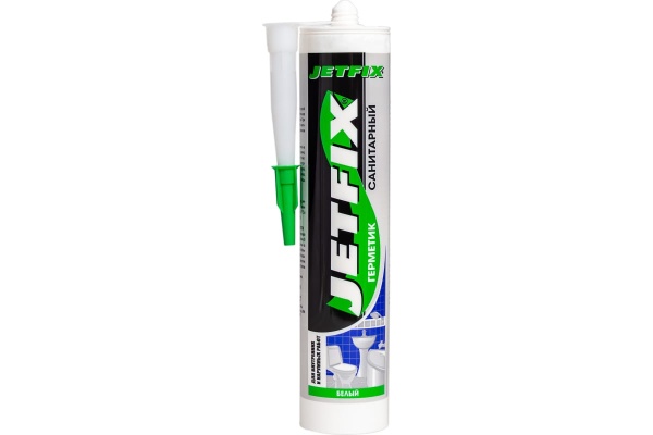 Герметик силиконовый санитарный JETFIX белый 280 мл 21004